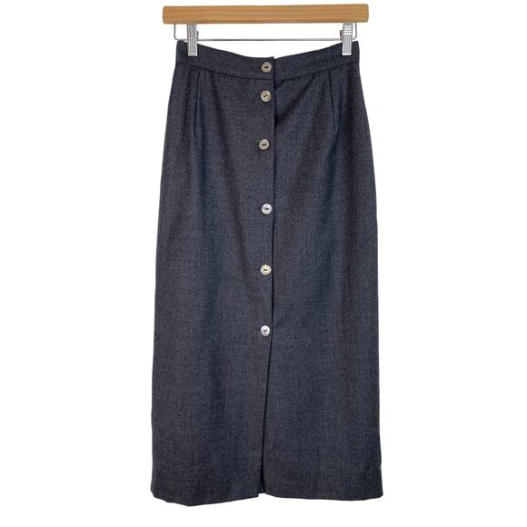 Comero Women's Size 40 Gray Lined Fine Merino Wool Button Up Skirt Made in Italy - Picture 1 of 9
